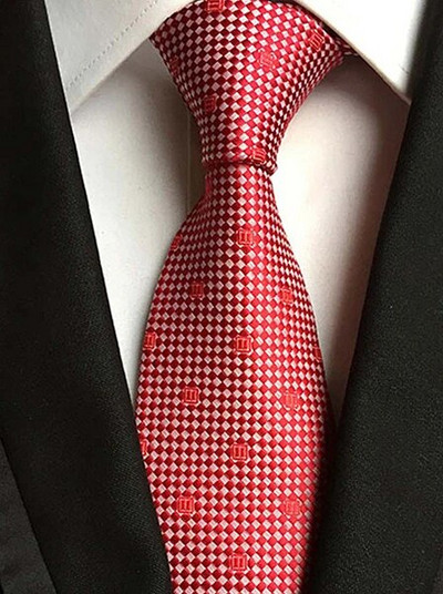 Ricnais muška kravata Pokloni za muškarce Crvena crna kravata Svečana haljina Kravata Vjenčani dodaci Ružičasta karirana prugasta kravata za muškarce