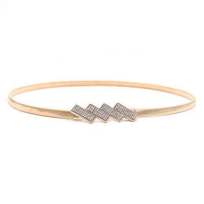 Novi srebrno-zlatni metalni remen s dvostrukim prstenom koji oponaša vještački dijamant ženski pojas za struk Haljina odijela Elastični tanki uski ženski pojasevi pojas