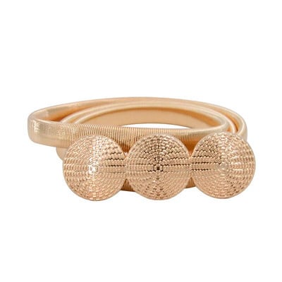 Novi srebrno-zlatni metalni remen s dvostrukim prstenom koji oponaša vještački dijamant ženski pojas za struk Haljina odijela Elastični tanki uski ženski pojasevi pojas