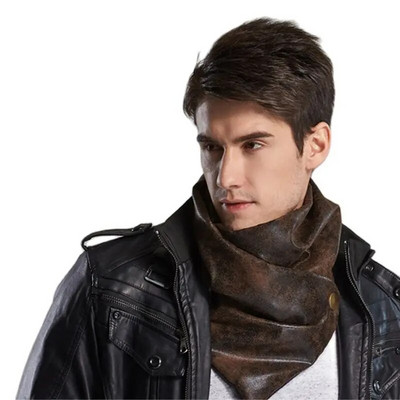 leo anvi eșarfă caldă pentru bărbați marca de lux iarnă infinity bandana designer din piele și bumbac tip tub shemagh cu nasturi șaluri