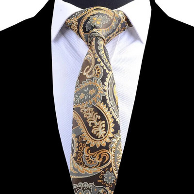 Ricnais kvalitatīvas Paisley Silk vīriešu kaklasaites 8 cm kaklasaite ziedu kāzu kaklasaite vīriešiem žakarda auduma formāls kaklasaites uzvalks biznesa ballītei