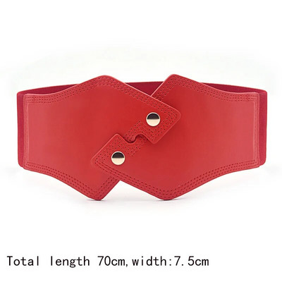 Ženski luksuzni pojasevi oko struka za haljinu Pu lakirana koža, elastični remen oko struka Jednobojni crno-crveni bijeli široki visokokvalitetni pojas