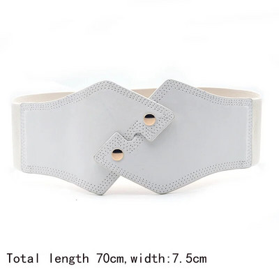 Ženski luksuzni pojasevi oko struka za haljinu Pu lakirana koža, elastični remen oko struka Jednobojni crno-crveni bijeli široki visokokvalitetni pojas