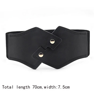 Ženski luksuzni pojasevi oko struka za haljinu Pu lakirana koža, elastični remen oko struka Jednobojni crno-crveni bijeli široki visokokvalitetni pojas