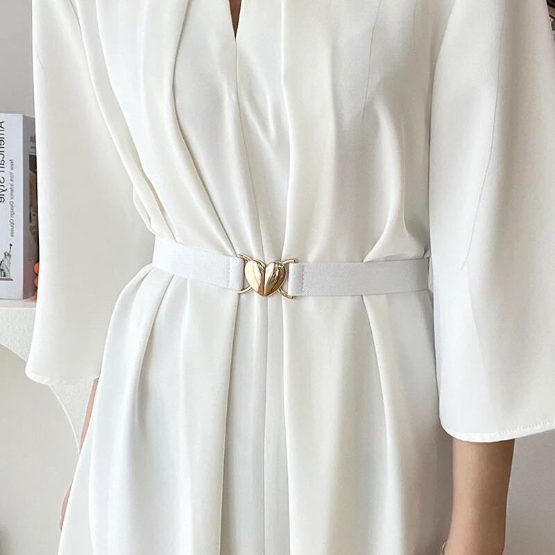 Moderna plāna, elastīga, elastīga jostasvieta sieviešu mīlestības sirds metāla sprādzes josta sievietēm, mētelis kleita jostasvietas blīvējuma jostas aksesuārs