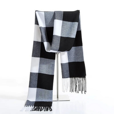 Luksusa zīmols Ziemas Vīriešu Kašmira Šalle Melns Balts Plaids Šalles Pashmina Šalle Ikdienas sega Pušķis Aptinumi Vīrietim Biznesa Foulard