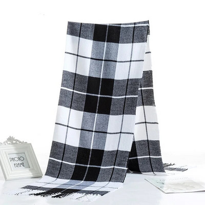 Luksusa zīmols Ziemas Vīriešu Kašmira Šalle Melns Balts Plaids Šalles Pashmina Šalle Ikdienas sega Pušķis Aptinumi Vīrietim Biznesa Foulard