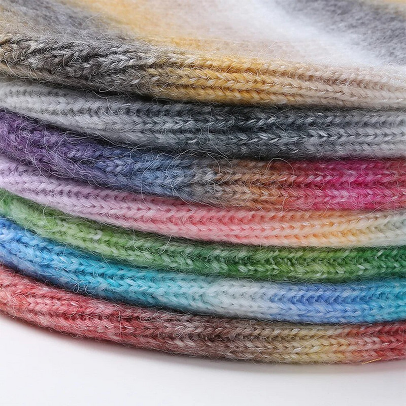 Nova zimska vunena pletena ribarska kapa s printom, ženska modna ležerna kapa, topla ženska, mekana, podebljana kapa s ogradom, kapa na vrhu M012