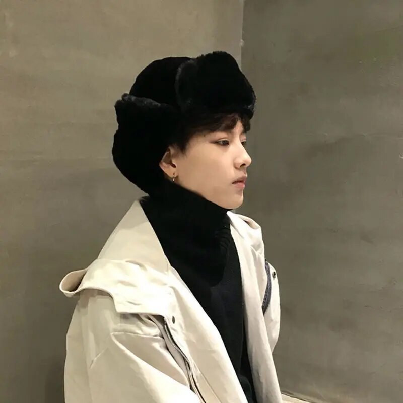 Žiemai sustorinta šilta kepuraitė rusiškos kepuraitės Korėjietiškos madingos ausų skrybėlės pilotinės kepurės moterims vyrams Trend Bomber kailinė kepurė su reguliuojamu dangteliu