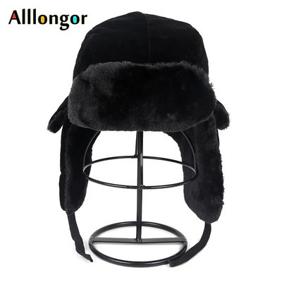 Crvena 2021. crna zimska ruska vojna kapa od umjetnog krzna ushanka ženska zrakoplovna sovjetska bombarderska kapa muška gorro ruso hombre snježna kapa