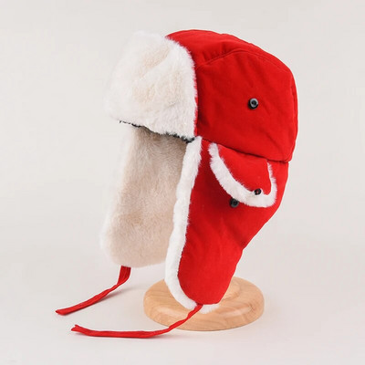 Crvena 2021. crna zimska ruska vojna kapa od umjetnog krzna ushanka ženska zrakoplovna sovjetska bombarderska kapa muška gorro ruso hombre snježna kapa