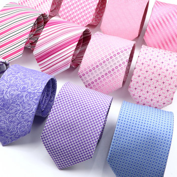 Νέες φωτεινές ροζ ανδρικές γραβάτες Κλασική ριγέ υφαντή γραβάτα ζακάρ στενό σμόκιν πουκάμισο Δώρο για καθημερινό αξεσουάρ για γαμήλια δεξίωση