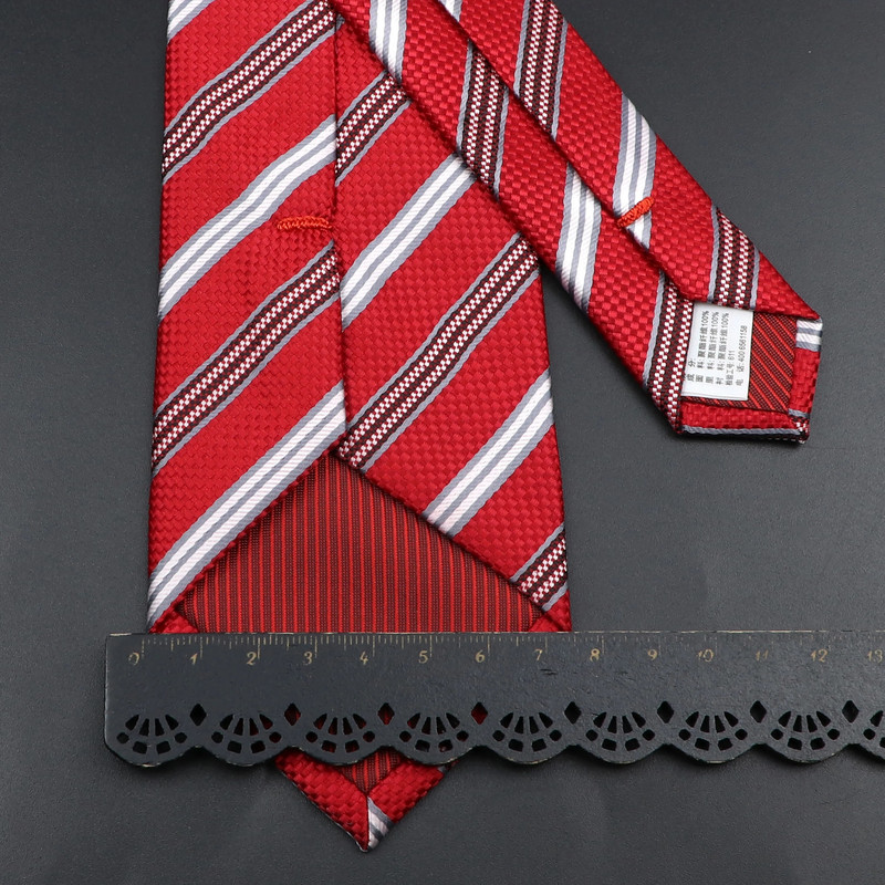 Nove jarko ružičaste muške kravate Klasična prugasta žakard tkana kravata Skinny Tuxedo odijelo Košulja Poklon za svatove Dnevni dodatak