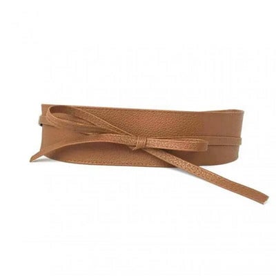 Moteriškas suvarstomas diržas Elegantiškas lanko diržas ilgas juodas minkštas odinis platus juosmuo Bowknot Cummerbund kaklaraiščiai Peteliškės moteriškos suknelės dekoravimas