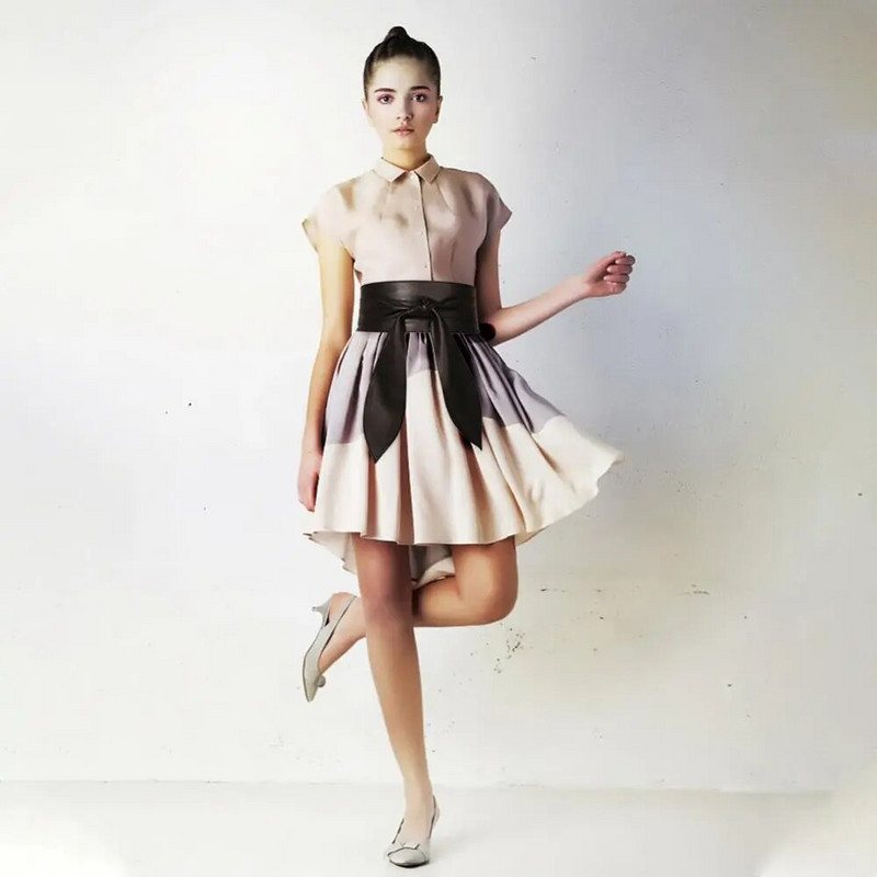 Moteriškas suvarstomas diržas Elegantiškas lanko diržas ilgas juodas minkštas odinis platus juosmuo Bowknot Cummerbund kaklaraiščiai Peteliškės moteriškos suknelės dekoravimas