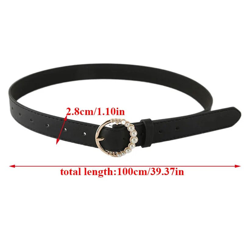 Madingas Odinis Moteriškas juosmens diržas Juodas Baltas Diržai Džinsams Suknelė Moteriška perlų sagtis Juosmens diržas Moteriški madingi diržai