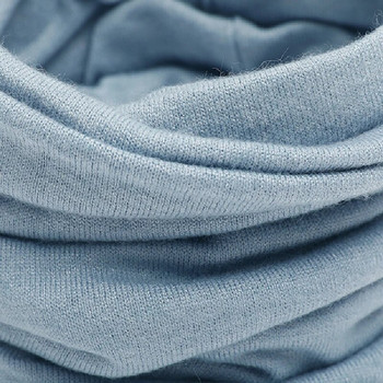 Зимен по-топъл плетен тръбен шал за унисекс, едноцветен еластичен шал, тръба на открито, ветроустойчива покривка за врата, еластичен шал за врата