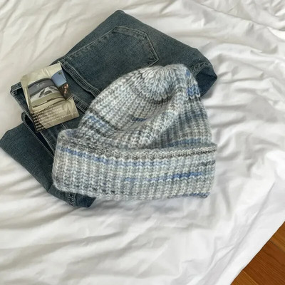 Pletena kapa od meke vune za žene Kape Ženske tople jesenske zimske kape na otvorenom Ženska kapa u duginim bojama za muške kape