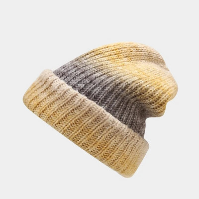 Modni šešir s gradijentom. Mekani za kožu vuneni šeširi s bojanjem na kravatu Nove pletene ženske ulične hip-hop kape Tople kape na otvorenom otporne na hladnoću