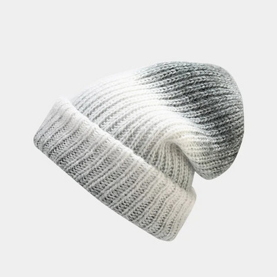 Modni šešir s gradijentom. Mekani za kožu vuneni šeširi s bojanjem na kravatu Nove pletene ženske ulične hip-hop kape Tople kape na otvorenom otporne na hladnoću