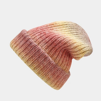 Modni šešir s gradijentom. Mekani za kožu vuneni šeširi s bojanjem na kravatu Nove pletene ženske ulične hip-hop kape Tople kape na otvorenom otporne na hladnoću