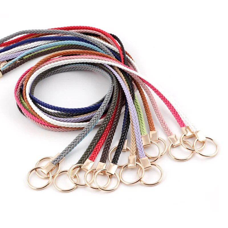 2020. Novi zlatni pojas s O prstenom i kopčom, ženski bijeli, crni i crveni tanki pleteni kožni remeni za žene, haljine, remen oko struka