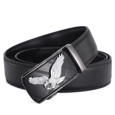 Western Eagle josta vīrietim īstas ādas automātiska sprādzes dizaina vīriešu siksna, regulējama augstas kvalitātes luksusa zīmola josta 3,5 cm