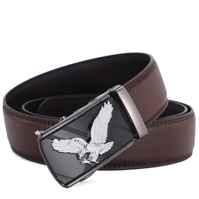 Western Eagle josta vīrietim īstas ādas automātiska sprādzes dizaina vīriešu siksna, regulējama augstas kvalitātes luksusa zīmola josta 3,5 cm