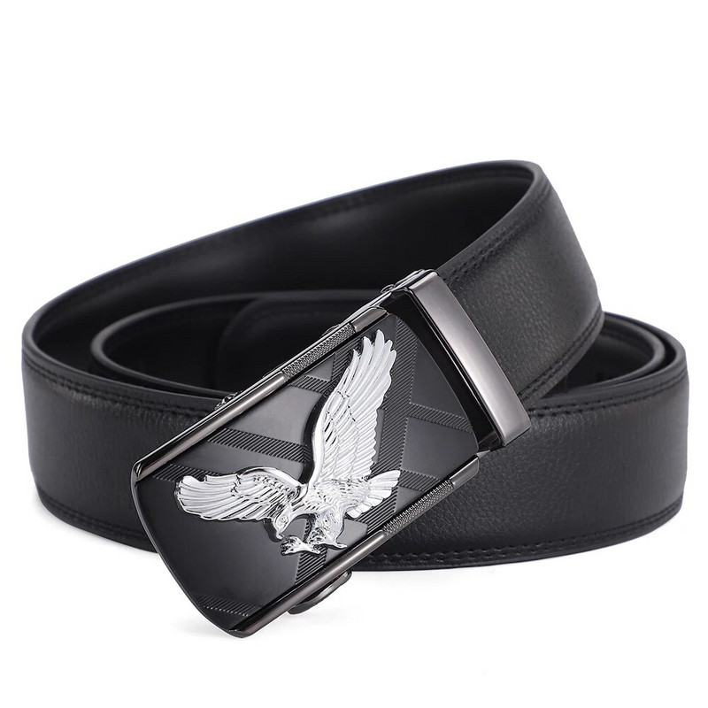 Western Eagle josta vīrietim īstas ādas automātiska sprādzes dizaina vīriešu siksna, regulējama augstas kvalitātes luksusa zīmola josta 3,5 cm