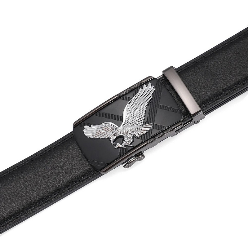 Western Eagle josta vīrietim īstas ādas automātiska sprādzes dizaina vīriešu siksna, regulējama augstas kvalitātes luksusa zīmola josta 3,5 cm
