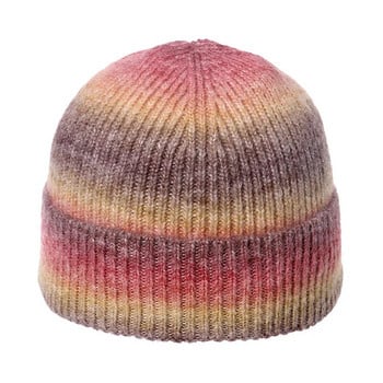 Ανδρικά Γυναικεία Gradient Rainbow Tie Dye Καπέλο Skullies Beanies Unisex Χειμερινό Ακρυλικό Stretch Πλεκτό Αθλητικό Αντιανεμικό Ζεστό Πεπόνι Καπάκι W43