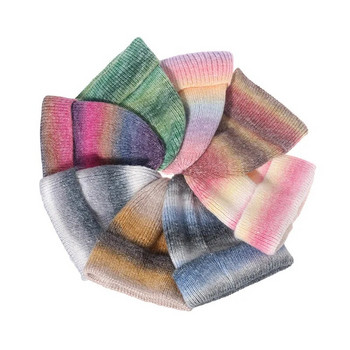 Ανδρικά Γυναικεία Gradient Rainbow Tie Dye Καπέλο Skullies Beanies Unisex Χειμερινό Ακρυλικό Stretch Πλεκτό Αθλητικό Αντιανεμικό Ζεστό Πεπόνι Καπάκι W43