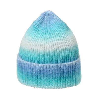 Vīrieši Sievietēm Gradienta varavīksnes kaklasaite Krāsa cepure Skullies Beanes Unisex Ziemas Akrila Stretch Trikotāžas Sporta Vēja Necaurlaidīga Silta Melones Cepure W43