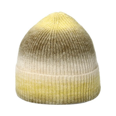 Vīrieši Sievietēm Gradienta varavīksnes kaklasaite Krāsa cepure Skullies Beanes Unisex Ziemas Akrila Stretch Trikotāžas Sporta Vēja Necaurlaidīga Silta Melones Cepure W43