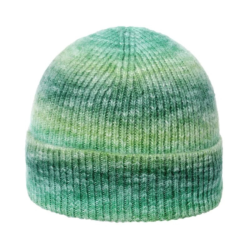 Vīrieši Sievietēm Gradienta varavīksnes kaklasaite Krāsa cepure Skullies Beanes Unisex Ziemas Akrila Stretch Trikotāžas Sporta Vēja Necaurlaidīga Silta Melones Cepure W43