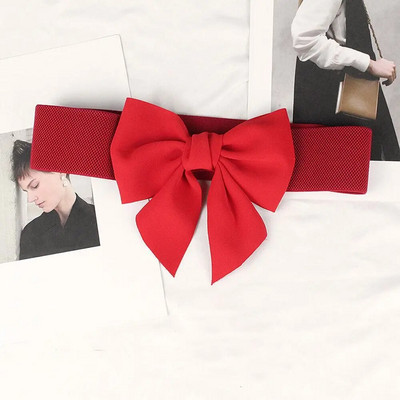 Novi elegantni elastični pojasevi s velikom mašnom za žene Haljina sa širokim pojasom sa strane Ženske traperice Hlače s pojasom Jednostavan ukras