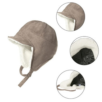 Χειμωνιάτικο καπέλο παγιδευμένο με θερμικό βελούδινο καπέλο σκι με κάλυμμα αυτιού για μπέιζμπολ