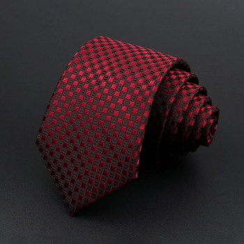 Ανδρική γραβάτα Ζακάρ ριγέ καρό Paisley μπλε κόκκινο γραβάτα πολυεστερική ανδρική στενή γραβάτα Skinny σμόκιν κοστούμι αξεσουάρ δώρο