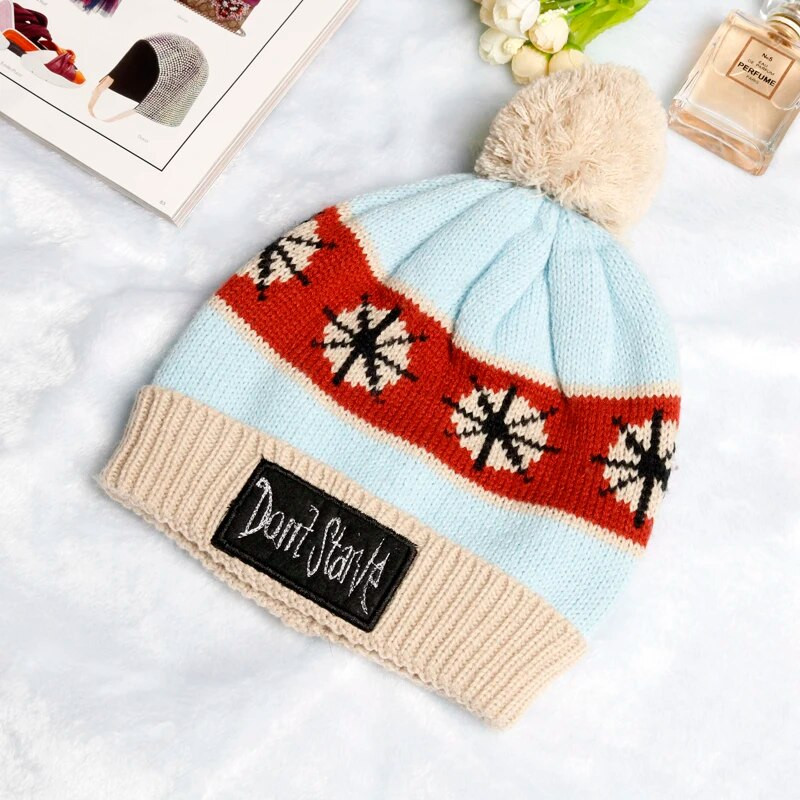 Játék Ne éhezz Kötött sapkák nőknek Férfiak Őszi Téli Meleg Plüss Kalap Női Kültéri Sí Hósapkák Karácsonyi ajándék