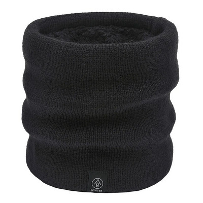 Sieviešu adīta kakla šalle Vīriešu bieza siltāka flīsa iekšpuse ziemas snood šalle Vilna elastīga bērnu apkakles gredzena šalles