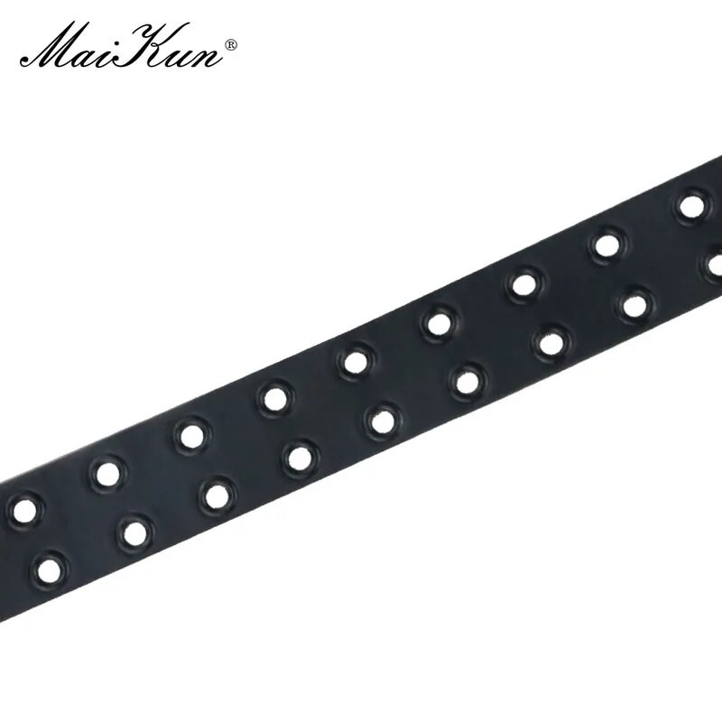 Maikun Noć vještica, novi ženski crni PU kožni remen s dvostrukim ispuhom i rupom za zrak, kopča s kopčom, modni trend, remen u stilu punk gotike