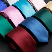 Muška ležerna 6CM kravata Muške uske kravate Crvena Crna Plava Jednobojna, uska, uska haljina za mladoženju, Kravata, poklon