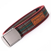 Fiatalabb férfi övek színes fém csúszó csat derékszíj vászon Légáteresztő farmer kiegészítők Cowboy Street szabadidő unisex