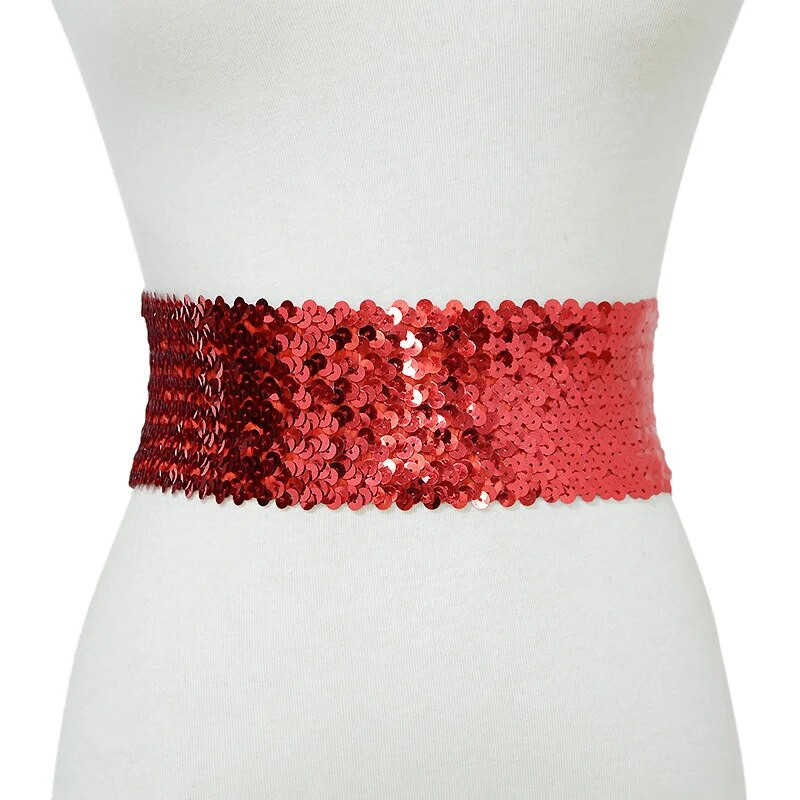 Šljokičasti elastični svjetlucavi remen Ženski korzet Pojas za široki struk Metalna kopča Pojas Dekorativni remen za korzet Dodaci za večernje haljine