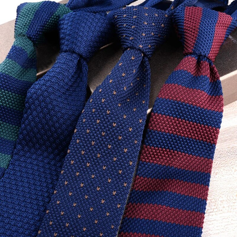 Nova tanka pletena kravata od 6 cm za muškarce, slobodno vrijeme, poslovna uska kravata, tamnoplava Bule, šarene prugaste modne cvjetne kravate, dodaci