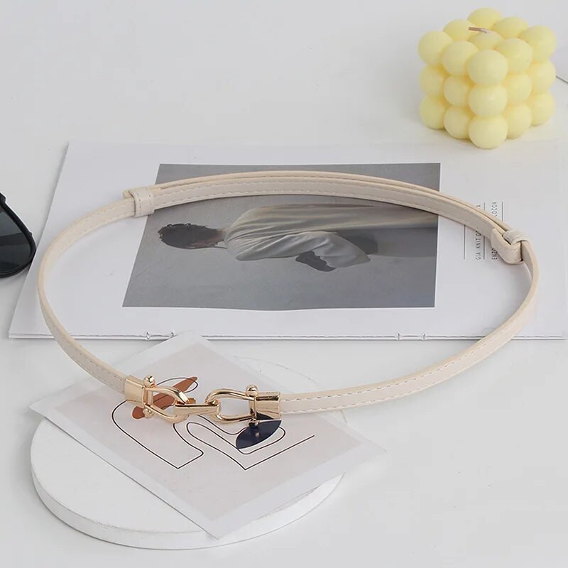 Modes plānas jostas sievietēm Vintage regulējama kleita Pērļu josta šaurs mētelis vidukļa josta metāla āķa sprādze Dizainera jostasvieta