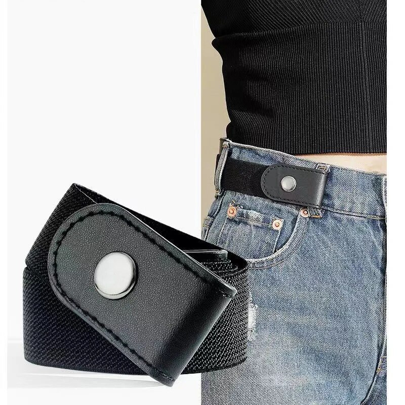 Elastne rihm ilma pandlaga lõuend Naiste vöörihmad Naiste teksad püksid kleidid vöörihm Meeste veniv, lukuta nähtamatu vöö