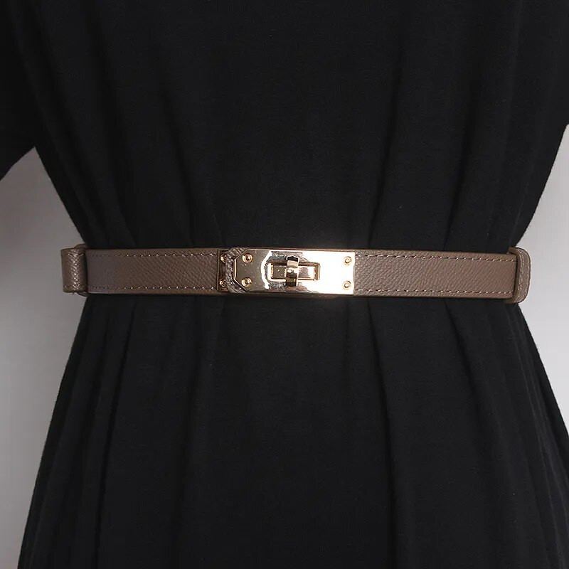 Slēdzene ar sprādzi, ādas josta Sieviešu luksusa dizaineru augstas kvalitātes zīmola kleitu aksesuāri Goth Punk tievās jostas korsetes jostasvieta