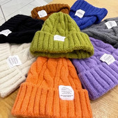 Talvine silmkoeline müts Nokamütsid naistele kootud mütsid Mood õues soe villane paariline müts Kapott naine talvekeeratav naiste kapott