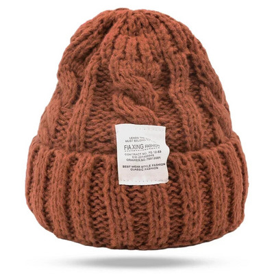 Talvine silmkoeline müts Nokamütsid naistele kootud mütsid Mood õues soe villane paariline müts Kapott naine talvekeeratav naiste kapott